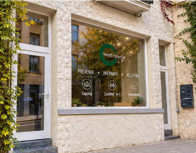 The Health Potential storefront, Rue d'Ophem 10, Brussels